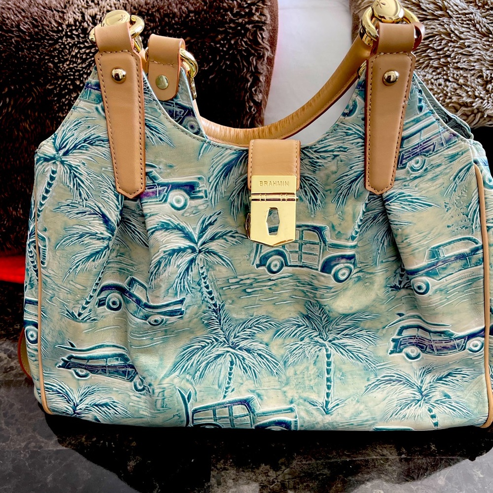 Brahmin Elisa Sky Copa Cabana Leather Handbag